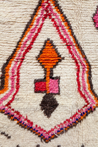 Azilal rug displaying the vibrant Berber symbolism that typifies Azilal rug design.